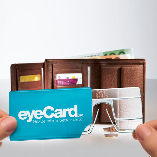 Im praktischen Kunststoff-Steck­etui haben Sie Ihre eyeCard® immer dabei.
