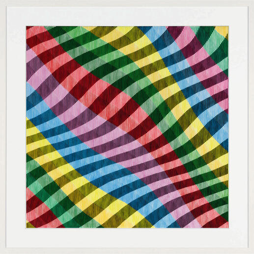 Buntes, geometrisches Bild von Antonio Marra in einem weißen Rahmen