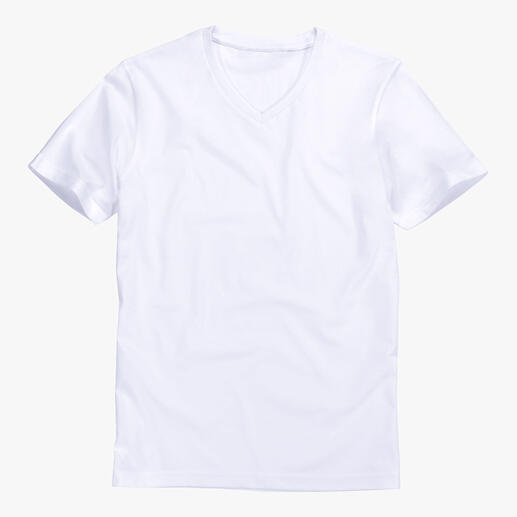 Das ideale Basic-Shirt: Puristisch schwarz oder weiss. Schlank geschnitten. Von Karl Lagerfeld.