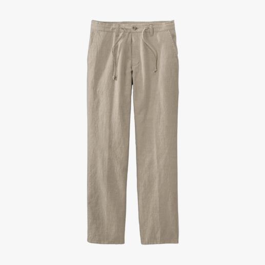 Pantalon confort à cordon coulissant Un pantalon d’été confortable peut également être tendance. En mélange coton/lin aéré et frais.