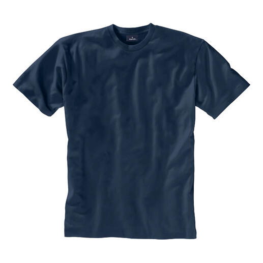 Dunkelblaues Das 155 g-Ragman T-Shirt auf weißem Hintergrund.