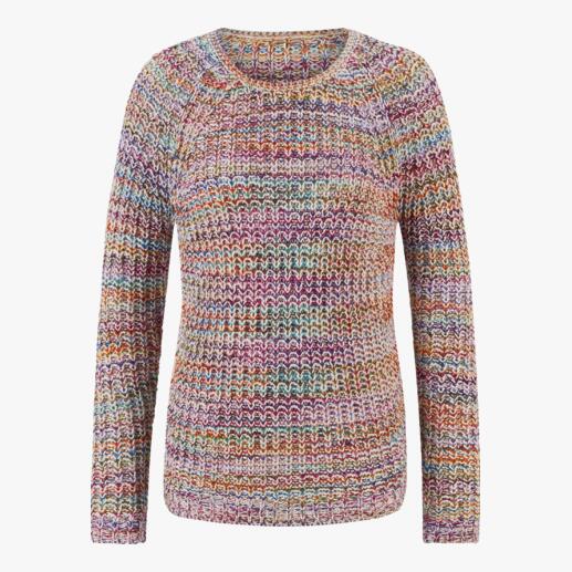 Der 15-Farben-Pullover aus handgefärbter Baumwolle. Jeder Pullover ein Unikat.