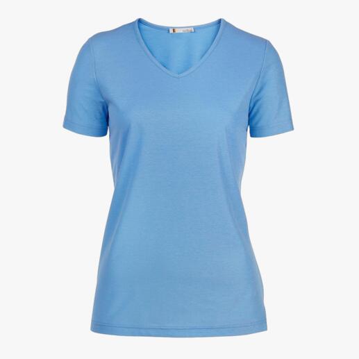 T-shirt à col V pour femme ou T-shirt à col rond pour homme SunSelect® Un bronzage sans trace grâce au jersey qui laisse passer les rayons du soleil.