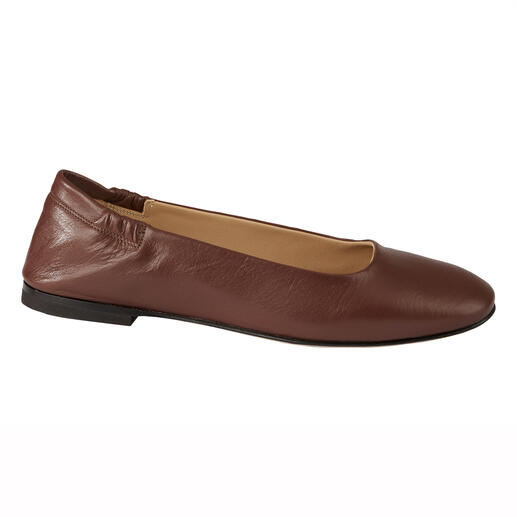 Brandy Seitenansicht der braunen Ducanero® Soft-Ballerinas