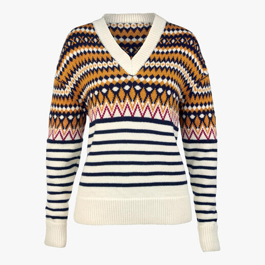 Pull en tricot jacquard Saint James Coupe contemporaine, matière douce et design frais et exclusif. Pour hommes et femmes.