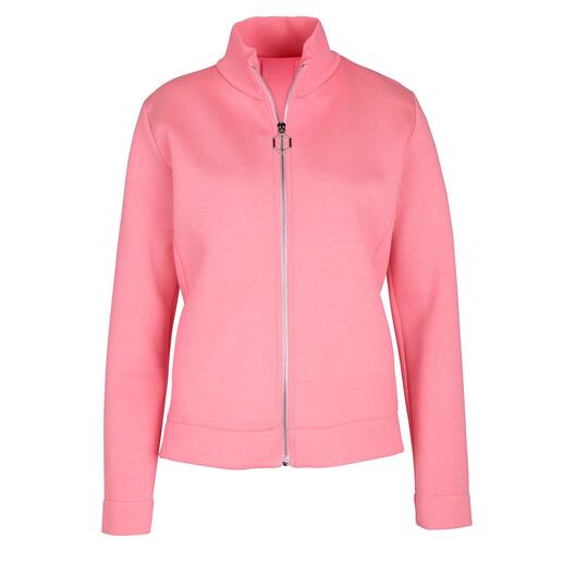 Die sportive Scuba-Jacke – stilvoller, femininer und weicher. Von HOX, Italien. In der Designer-Trendfarbe Light Pink. 