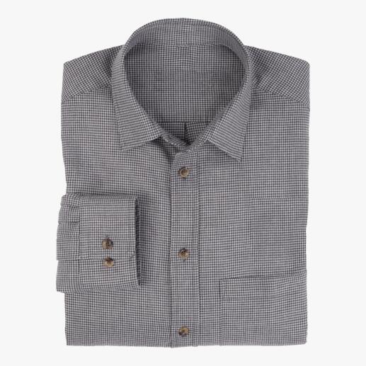 Chemise en flanelle de cachemire, motif Vichy Rare et exceptionnelle : la chemise d’hiver dans le cachemire le plus fin.