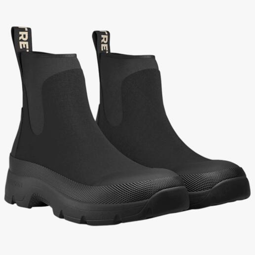 Chelsea néoprène Tretorn Confortable, résistante aux intempéries et indéniablement élégante : la chelsea en néoprène. Schwarze Tretorn Neopren-Chelsea-Stiefel mit elastischem Einsatz.