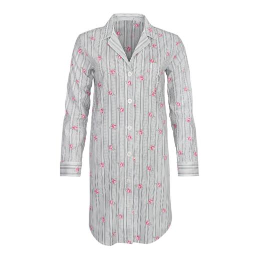 Ralph Lauren Flowers-Nightshirt in gestreiftem Design mit Blumenstickerei