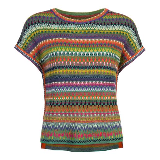 IVKO Jacquard-Boxy-Strickshirt in bunten Streifen.