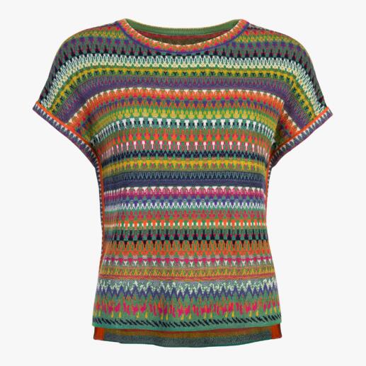 T-shirt en tricot jacquard géométrique IVKO Un chef-dʼœuvre de lʼart du tricot : motif tendance multicolore. Mélange de matières léger et estival.