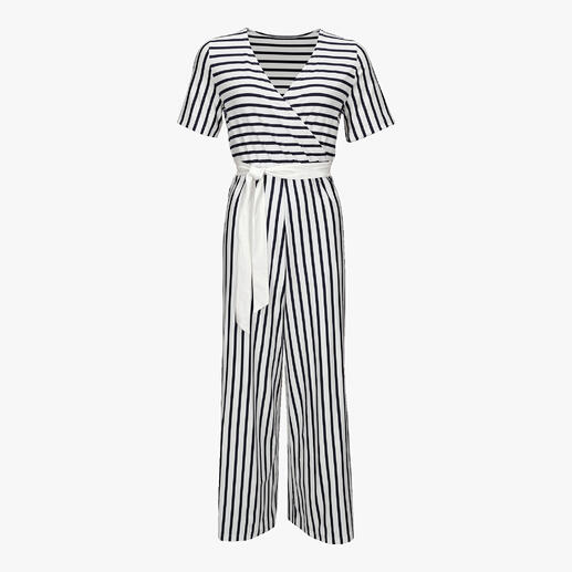 Der trendige Jumpsuit - im authentischen, maritimen Streifen-Look von Saint James. Pflegeleicht und kofferfreundlich aus feiner Mikrofaser mit UV-Schutz. 