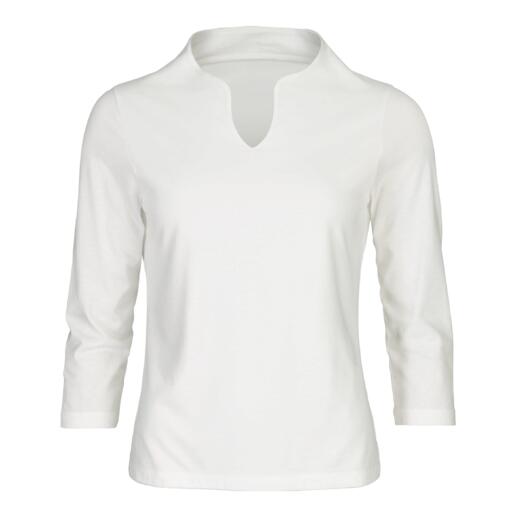Baumwoll/Modal-Blazer-Shirt Aus zarter Baumwoll/Modal-Mischung, mit dezentem Ausschnitt und raffinierter Kragenform.