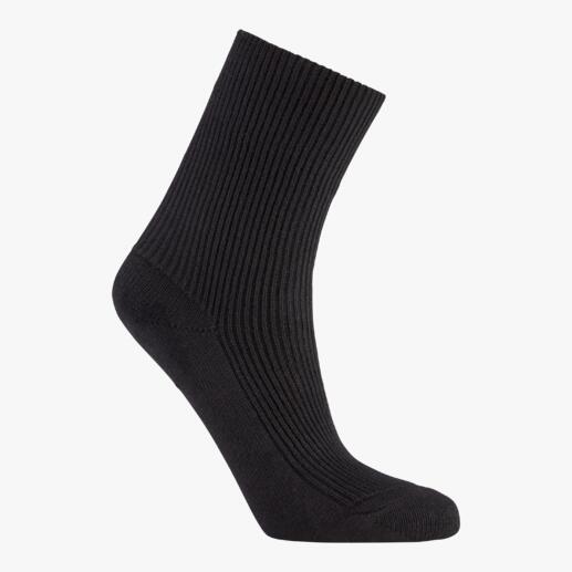 Schwarze Bambus-Socke mit Rippstruktur