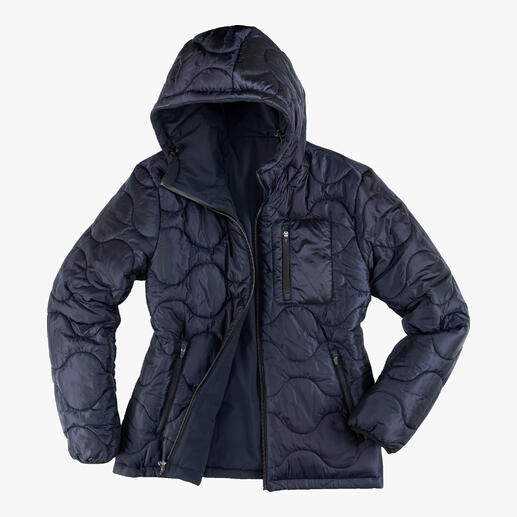 Veste réversible Softshell D’un côté, un super softshell coupe-vent et hydrofuge. De l’autre un rembourrage chaud.