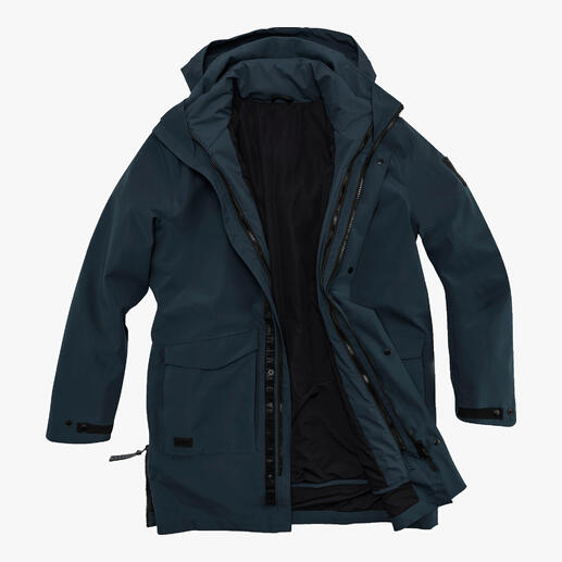 Parka 4 saisons 3-in-1 Aussi flexible (et polyvalente) que la météo : la parka 3-en-1 chaude, coupe-vent et imperméable.