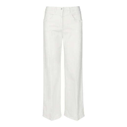 Weiße Wide-leg-Hose von RAPHAELA BY BRAX, Vorderansicht mit Seitentaschen.