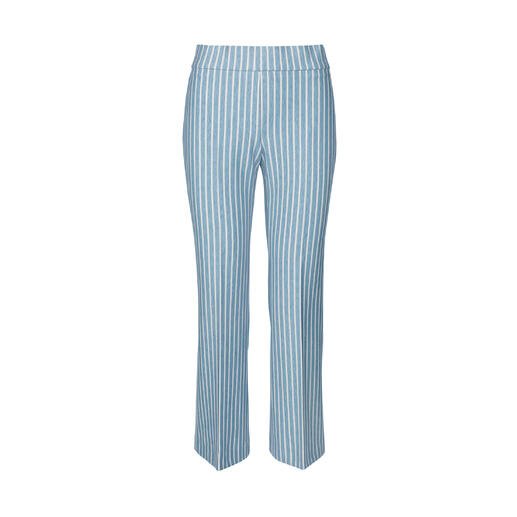 Blaue Streifen-Schlupfhose von Seductive, Vorderansicht.