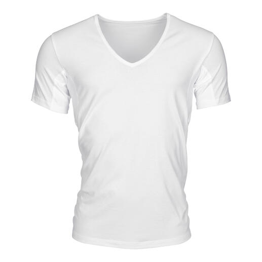 Weißes V-Shirt für Herren von FALKE Daily Climate Control.