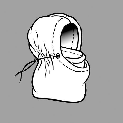 Raffiniert nach innen geschlagen und von aussen festgezurrt, schützt die Balaklava Kopf, Hals und Gesicht und ist weich, warm und wasserabweisend. Raffiniert nach innen geschlagen und von aussen festgezurrt, schützt die Balaklava Kopf, Hals und Gesicht und ist weich, warm und wasserabweisend.