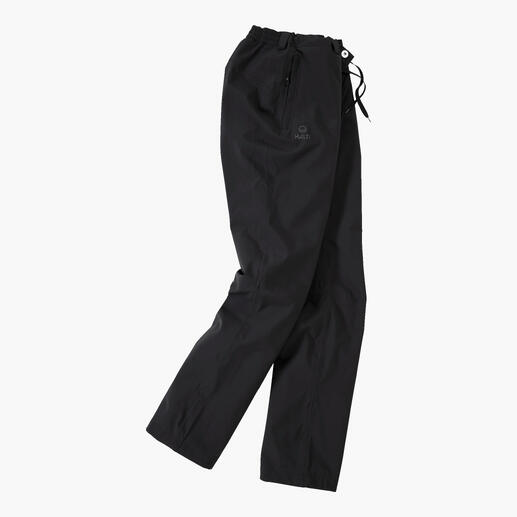 Damen-Hardshell-Hose in Schwarz mit Kordelzug.