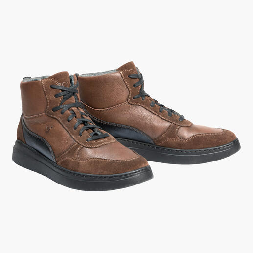 Brauner OCONI Wintersneaker mit Schnürung und Innenfutter, Seitansicht, Größe 41