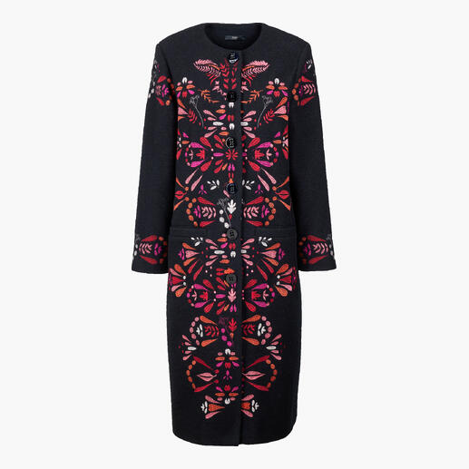 IVKO Wollmantel mit floralem Muster