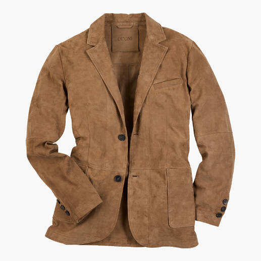 Waschbares Ledersakko in taupe, vorderansicht