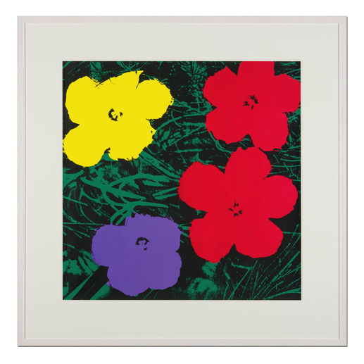 Andy Warhol – Flowers grün Sunday B. Morning Siebdruck auf 1,52 mm starkem Museumskarton. Masse: gerahmt 112 x 112 cm