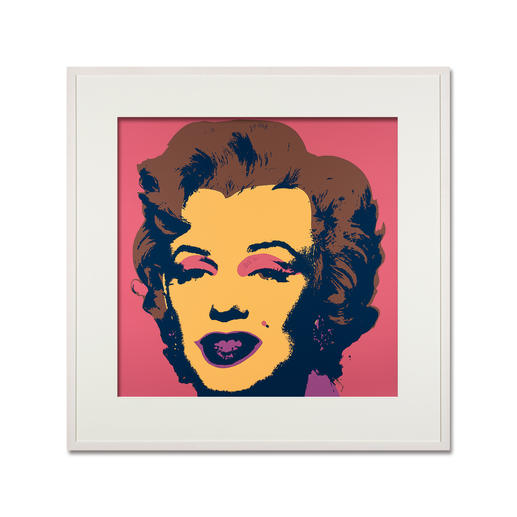 Andy Warhol – Marilyn altrosa Sunday B. Morning Siebdruck auf 1,52 mm starkem Museumskarton. Masse: gerahmt 112 x 112 cm