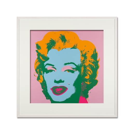 Andy Warhol – Marilyn rosa Sunday B. Morning Siebdruck auf 1,52 mm starkem Museumskarton. Masse: gerahmt 112 x 112 cm