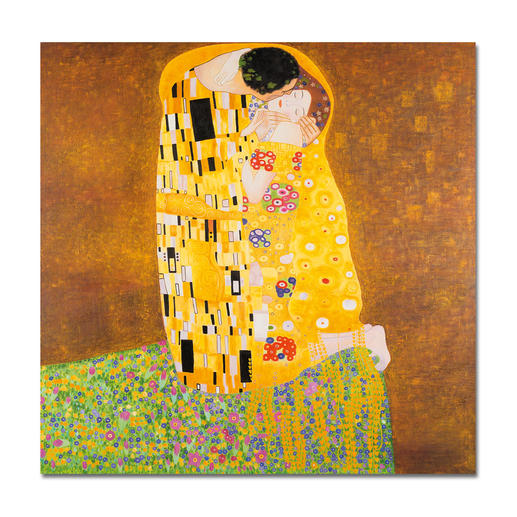 Xu Chunqing malt Klimt – Der Kuss Ein Millionen-Euro-Kunstwerk in Ihrer Sammlung? Beinahe. Die perfekte Kunstkopie – 100 % von Hand in Öl gemalt. Masse: 180 x 180 cm