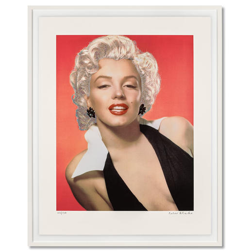 Peter Blake – Marilyn Sir Peter Blake: Urvater der britischen Pop-Art. Brillantes Marilyn-Porträt – mit Diamond Dust veredelt. 150 Exemplare. Masse: gerahmt 85 x 105 cm