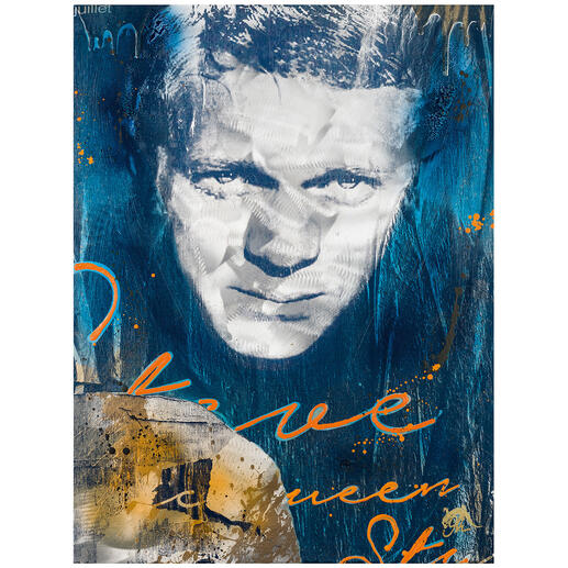 Devin Miles – Steve Cool Devin Miles: Der Star der deutschen „Modern Pop-Art“. Unikatserie aus Malerei, Siebdruck und Airbrush auf gebürstetem Aluminium. 100 % Handarbeit. Masse: 60 x 80 cm