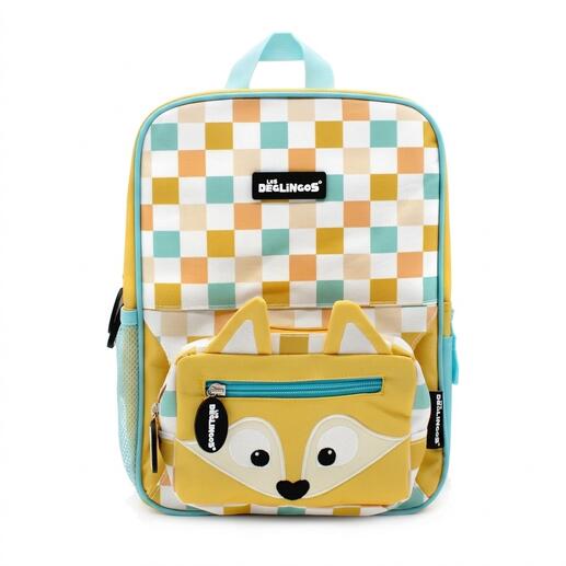 Bunter 2-in-1 Kinderrucksack mit Bauchtasche, tierisch designt.