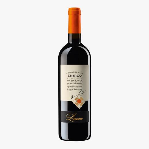 Commendator Enrico IGT 2018, Nuova Fattoria Lornano Societa Agricola SRL., Toskana, Italien 
            „Ein grosser Wein, der zu den absolut besten Roten des Jahres gehört.“ (Luca Maroni)*
            *lucamaroni.com über den Jahrgang 2017
        