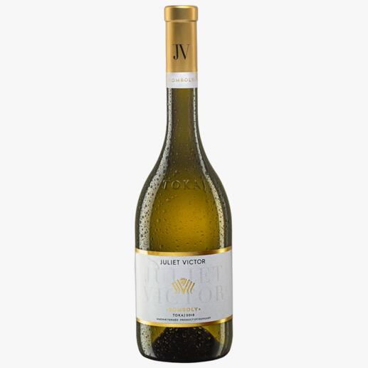 Bomboly Furmint 2018, Juliet Victor, Tokaj, Ungarn 
            Der trockene Tokajer: „Sehr seriös und komplex. 95 Punkte.“ (Decanter)*
            *decanter.com, Decanter World Wine Awards 2021
        