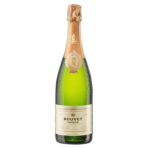 Bouvet Tresor Brut 2018, Bouvet Ladubay, Saumur AOC, Frankreich Schon zum achten Mal (!) der „Schaumwein des Jahres“ aus Frankreich. (Weinwirtschaft 2008, 2009, 2011 bis 2014, 2018 & 2019 jeweils Ausgabe 1 des Folgejahres)