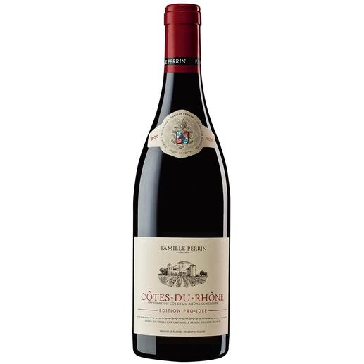 Côtes du Rhône EDITION PRO-IDEE, Perrin, Rhône, Frankreich Er macht Weine mit 100 Parker-Punkten. Und diesen Côtes du Rhône – exklusiv für die EDITION PRO-IDEE.