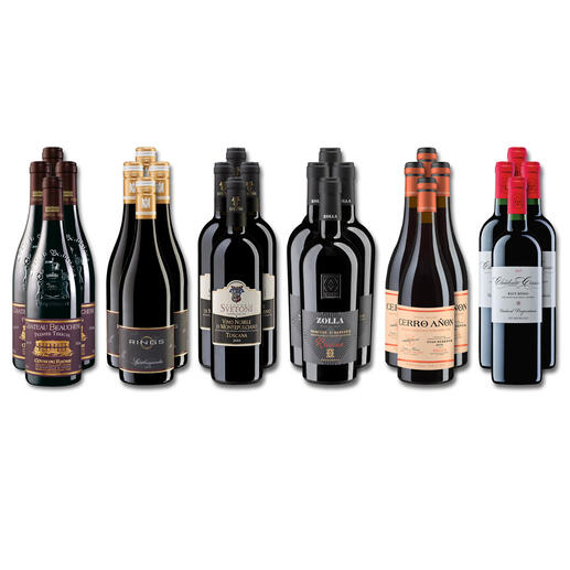Weinsammlung - Die kleine Rotwein-Sammlung für anspruchsvolle Geniesser Frühjahr 2023, 24 Flaschen Wenn Sie einen kleinen, gut gewählten Weinvorrat anlegen möchten, ist dies jetzt besonders leicht.
