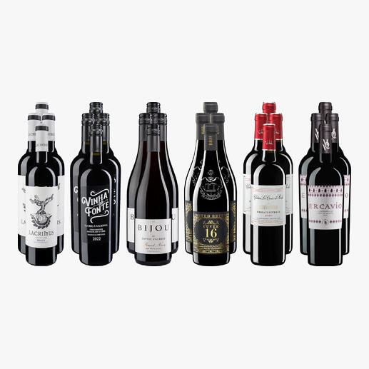 Weinsammlung - Die kleine Rotwein-Sammlung Herbst 2024, 24 Flaschen Wenn Sie einen kleinen, gut gewählten Weinvorrat anlegen möchten, ist dies jetzt besonders leicht.