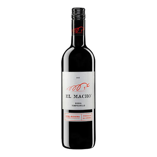 Rotwein El Macho 2023 aus Utiel-Requena in einer modernen Flasche.