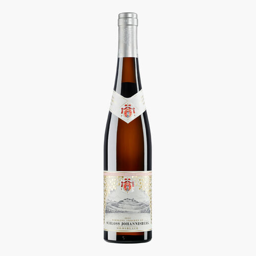 Silberlack GG, 2022, elegante Weinflasche mit glänzender Etikett