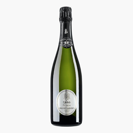 Schaumwein Bouvet Zero 2021 in schlanker dunkelgrüner Flasche.