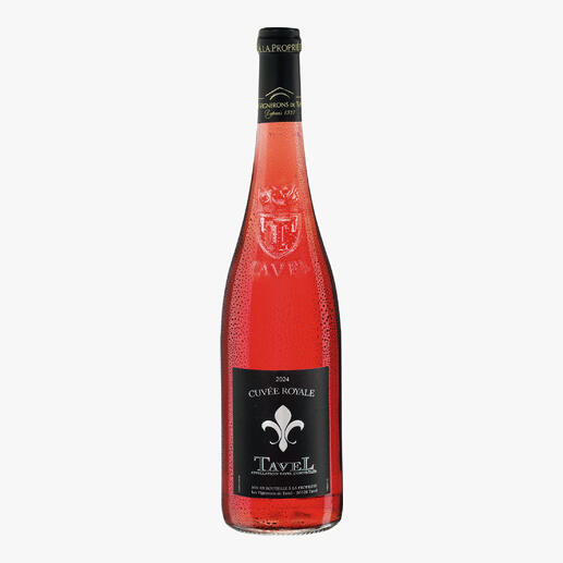 Flasche Tavel Rosé Cuvée Royale 2024 mit etikett.