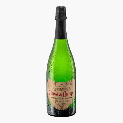 Flasche Reserva de La Familia BIO, 2020 mit Tropfen.