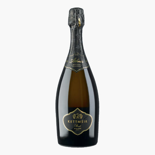 Flasche Kettmeir Athesis Brut Sekt mit elegantem Etikett.