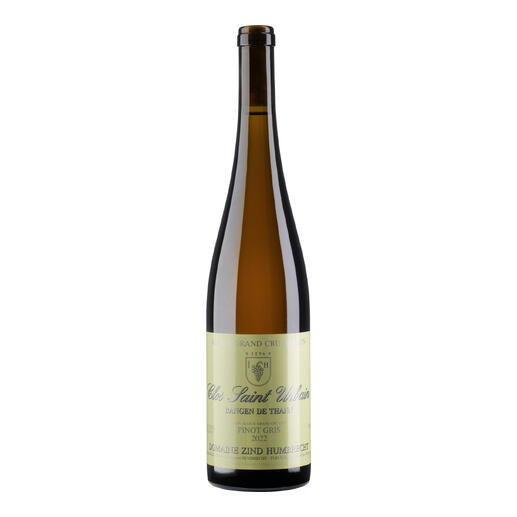 Flasche Pinot Gris Rangen de Thann BIO mit eleganter Verpackung.