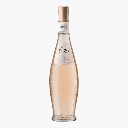 Flasche Domaine Ott Clos Mireille Rosé BIO, 2024 in innovativer Form.