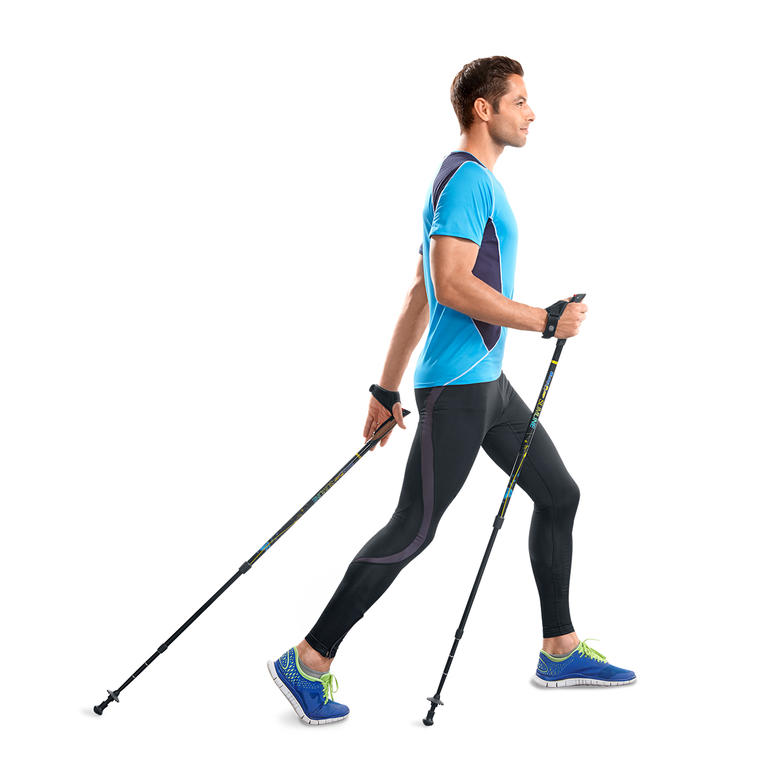 Federnde Walkingstöcke Effektiver trainieren dank patentiertem Feder-Widers...